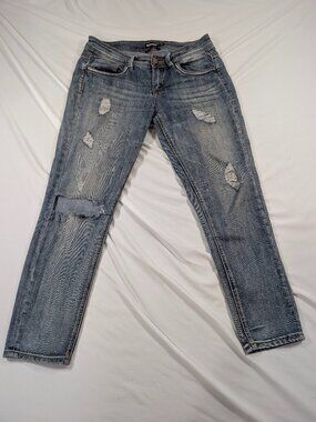 Dollhouse Charley Distressed Jeans Size 11 Medium Wash Ripped Denim
